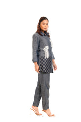 Denim Rose Tassels Co- Ord Set